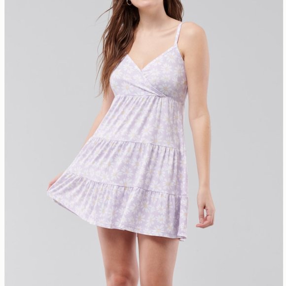 Nwt Hollister Purple Tiered Soft Knit 